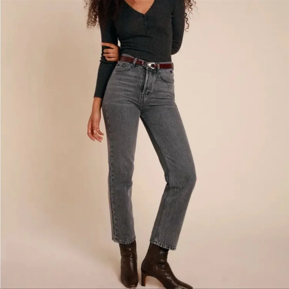 Rouje Marais Straight Leg Jeans Light Grey Wash Size 24 - Picture 11 of 12